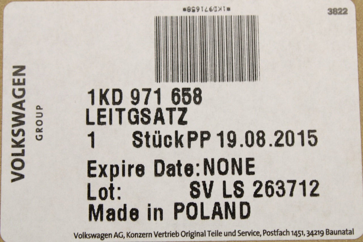 VW Golf Skoda SEAT 1.6 1.9 2.0 TDI engine wiring loom adapter 1KD971658