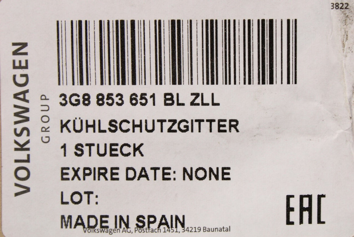 VW Arteon 2017-on front radiator grille (R-Line) 3G8853651BL ZLL