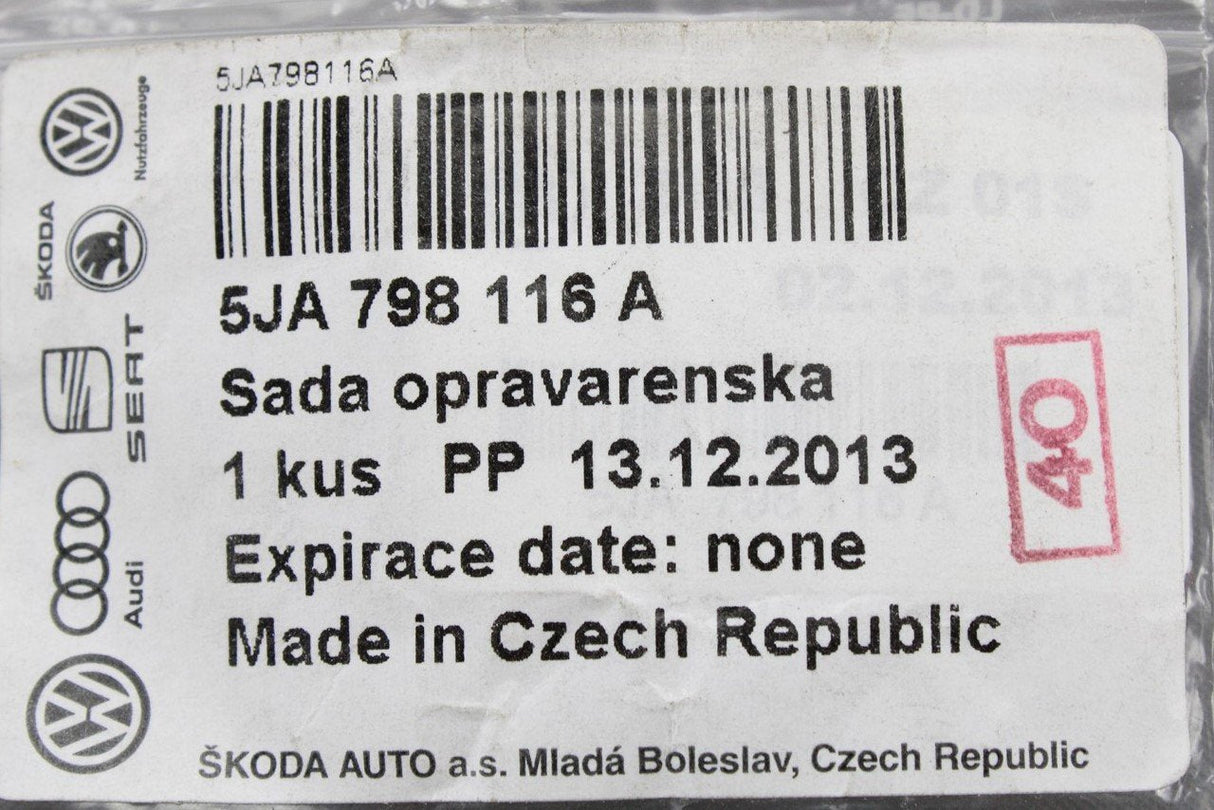 Skoda Fabia Rapid gear-knob badge repair kit (5-speed) 5JA798116A