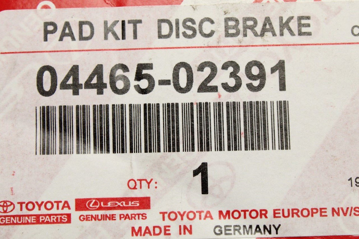 Toyota Auris 12-18 Corolla 13-19 brake pads set (front) 04465-02391