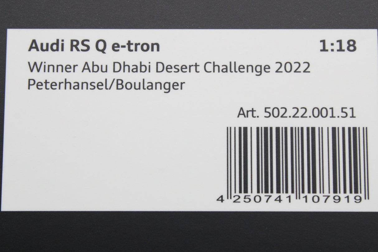 Audi collection RS Q e-tron dessert challenge model car 5022200151