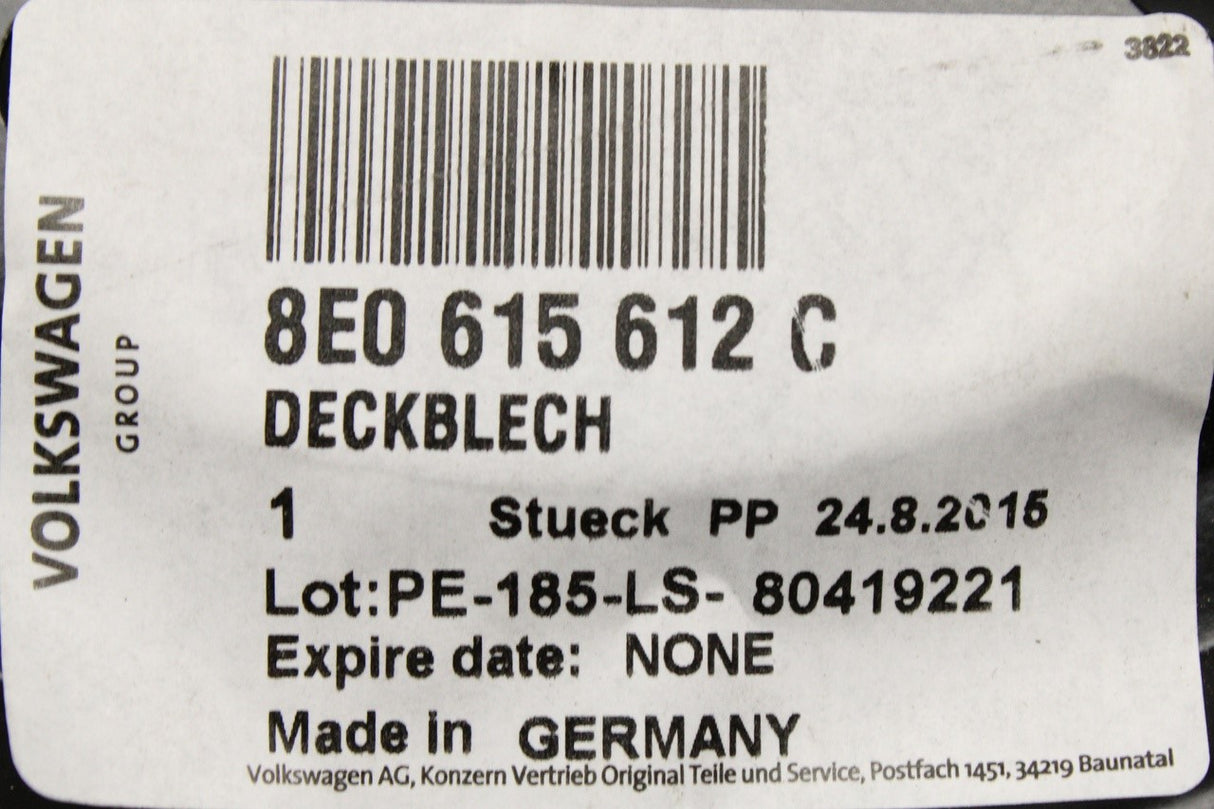 VW Passat B5 B5.1 Audi Skoda rear brake disc shield (right) 8E0615612C