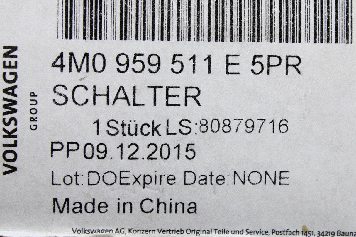 Audi Q5 Q7 Q8 boot load air suspension lowering switch 4M0959511E 5PR