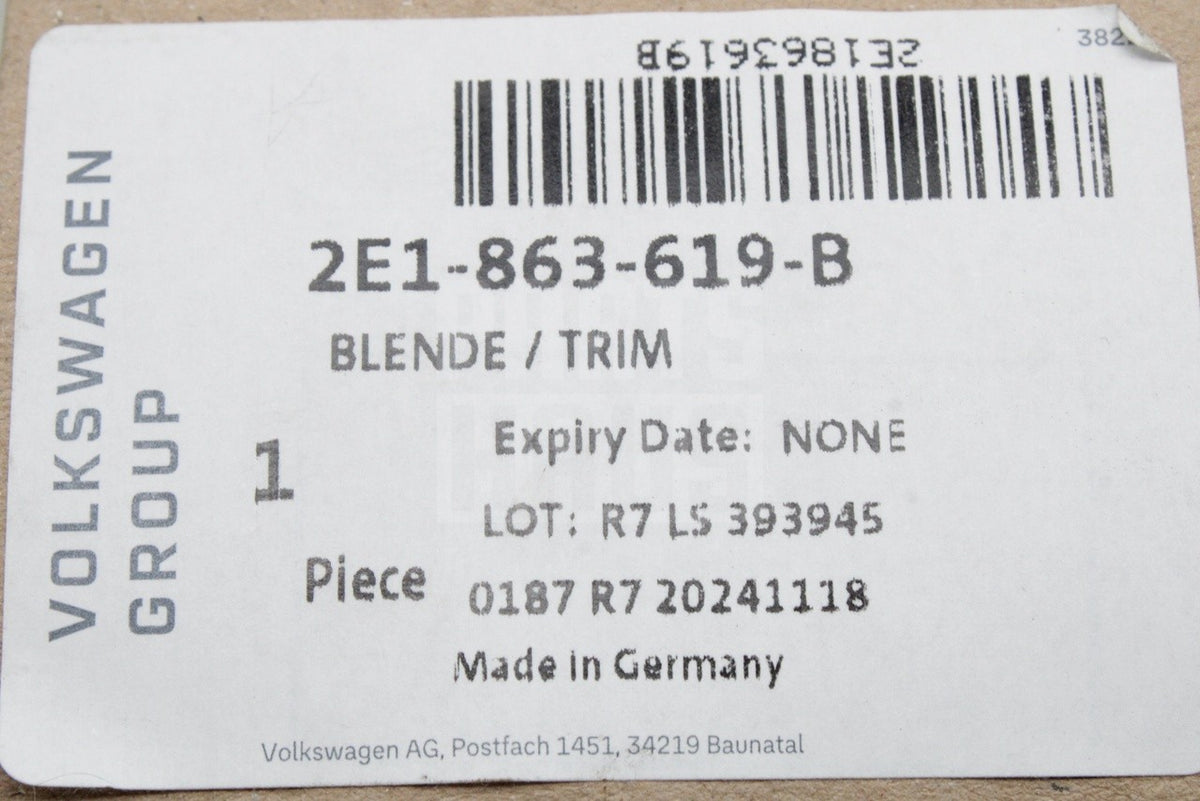 VW Crafter 2012-2016 number plate trim (rear) 2E1863619B