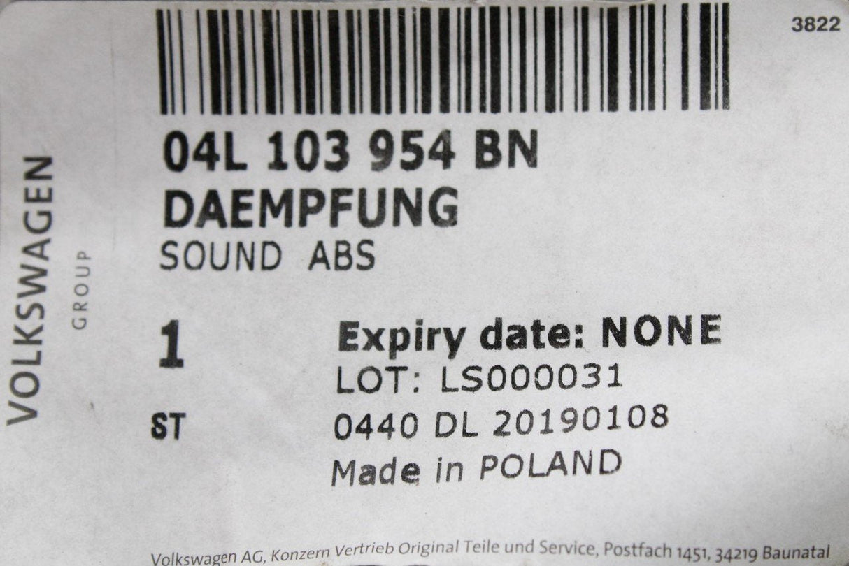 Audi A4 A5 A6 Q5 engine heat shield insulation (2.0 TDI) 04L103954BN