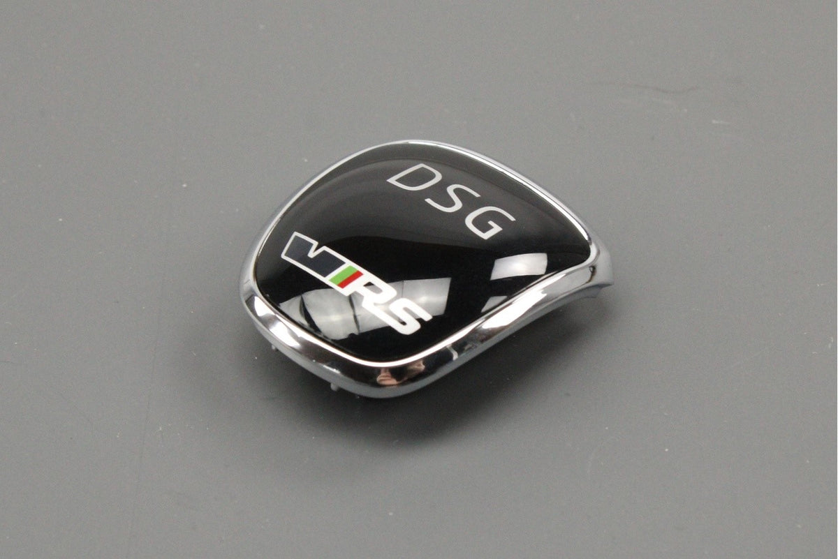 Skoda Fabia Octavia 2013-22 DSG VRS gear knob selector badge 5E0713146E, view 1
