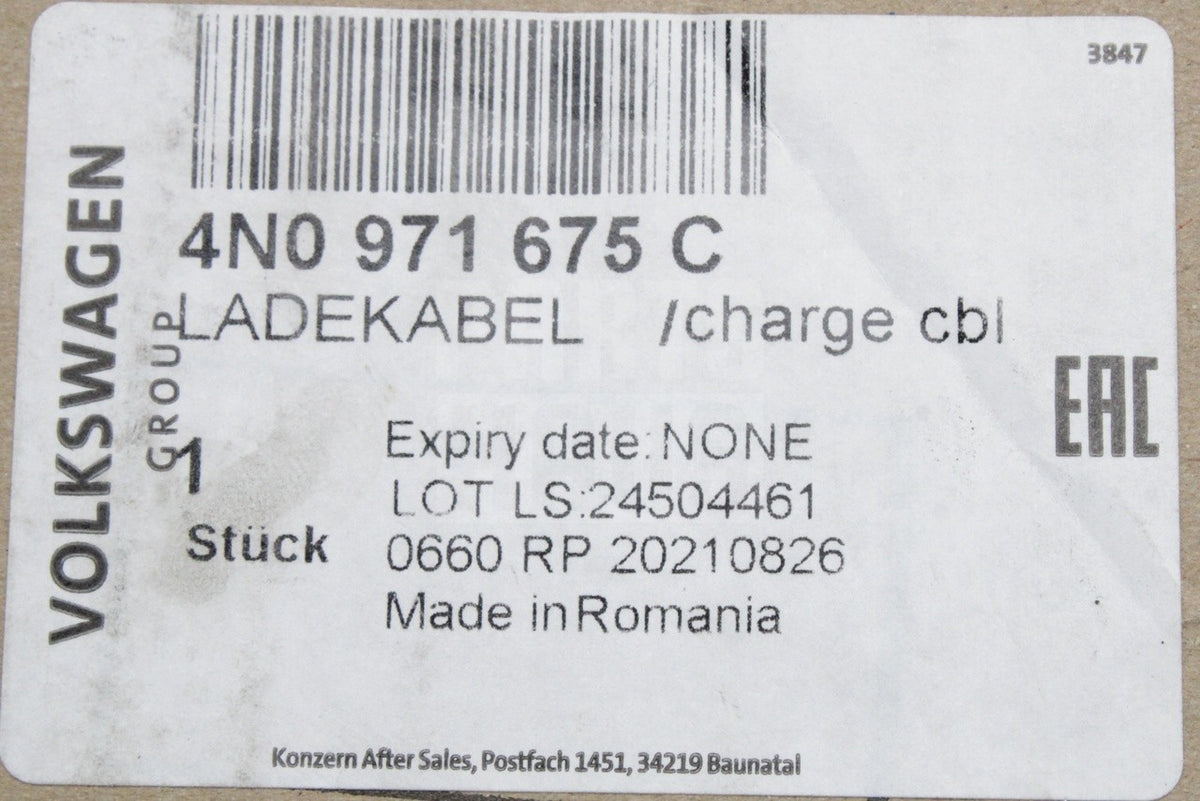 VW Touareg Audi Q4 e-tron Skoda CUPRA public charging cable 4N0971675C