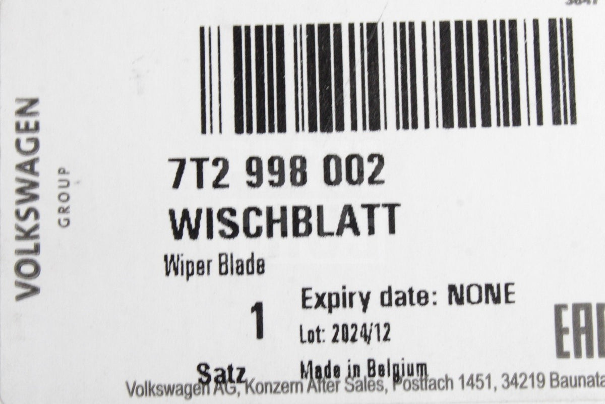 VW Multivan 2022-2024 RHD front windscreen wiper blades set 7T2998002