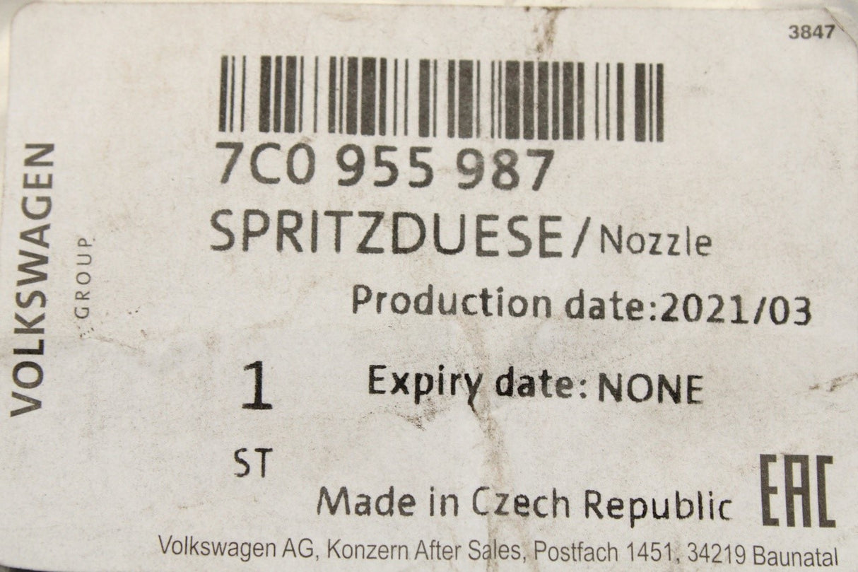 VW Crafter 2017-on windscreen washer jet (front left) 7C0955987