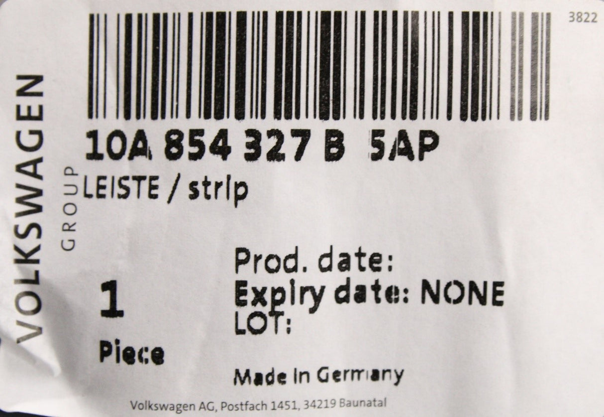 VW ID.3 20-on windscreen water deflector strip (left) 10A854327B 5AP