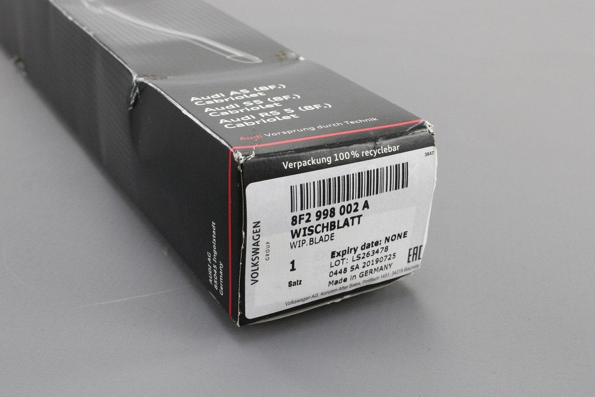 Audi A5 S5 RS5 Cabriolet 2010-16 front wiper blades set RHD 8F2998002A