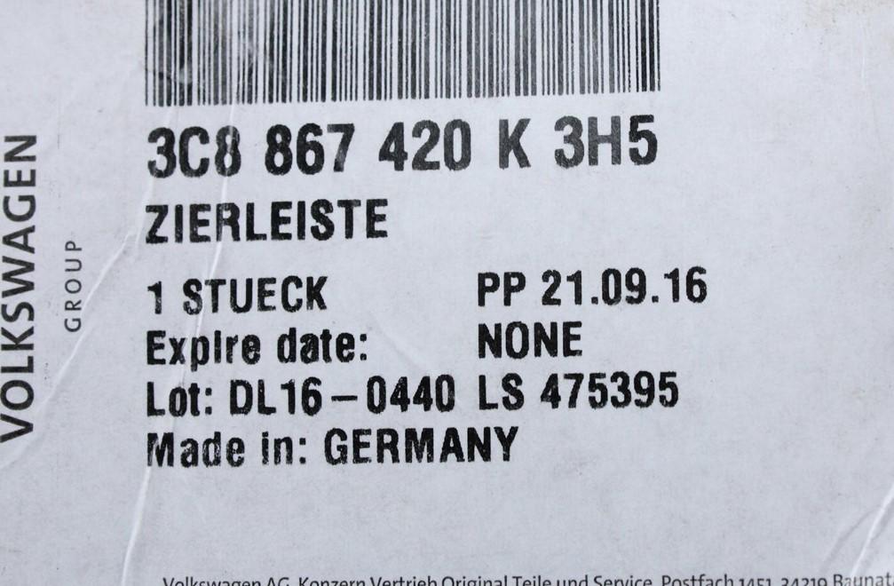 VW Passat CC / CC 09-17 right rear door card insert trim 3C8867420K 3H5