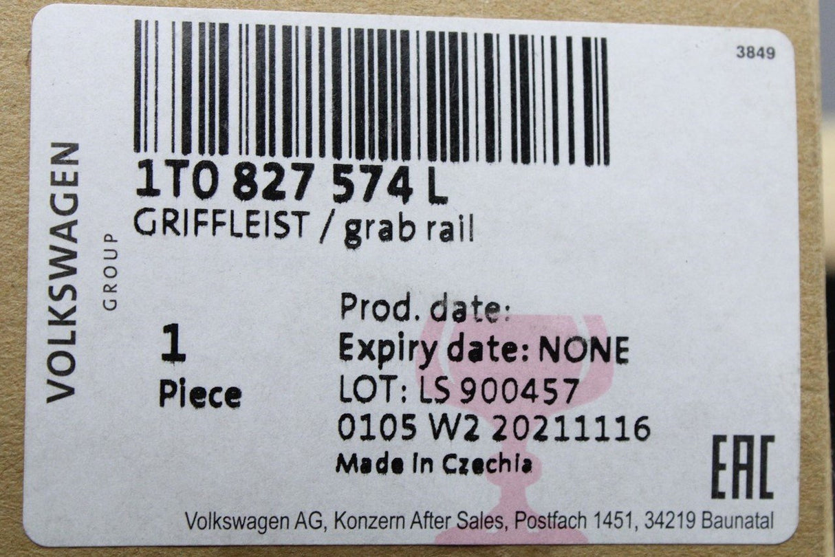 VW Touran Passat Jetta 03-10 rear boot lid handle reg lights 1T0827574L