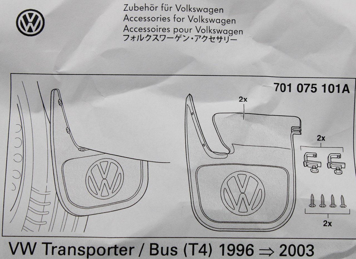 VW Transporter T4 1991-2002 accessory mud flaps set (rear) 701075101A