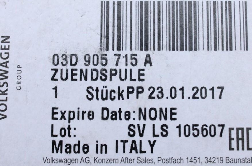 VW Polo Fox Skoda Fabia SEAT Ibiza 1.2 ignition coil pack 03D905715A
