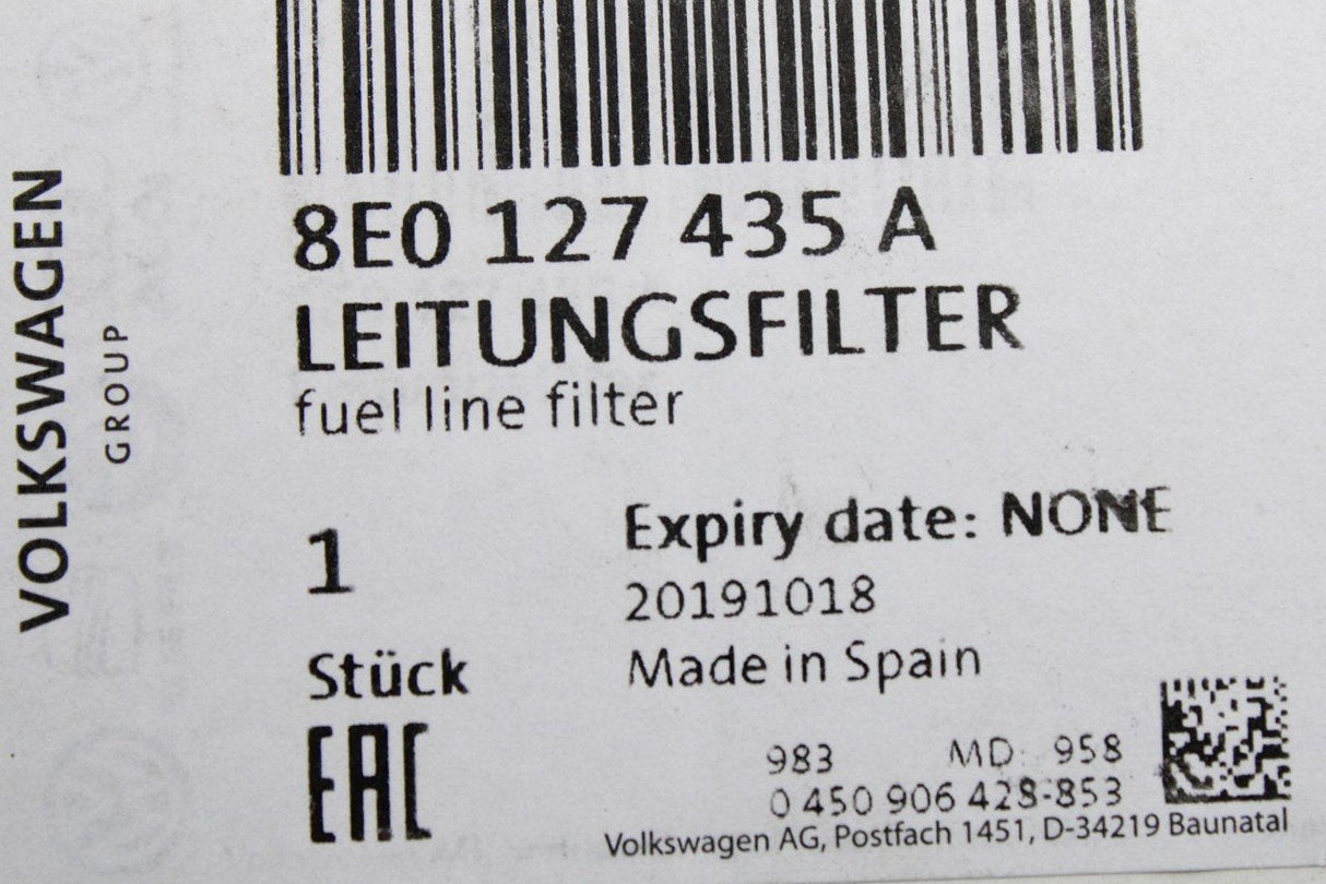 Audi A4 A6 2005-08 fuel filer with o-rings (1.9 2.0 TDI) 8E0127435A