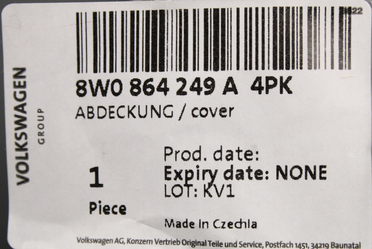 Audi A4 A5 RS4 RS5 2016-on armrest lower cover (front)  8W0864249A 4PK