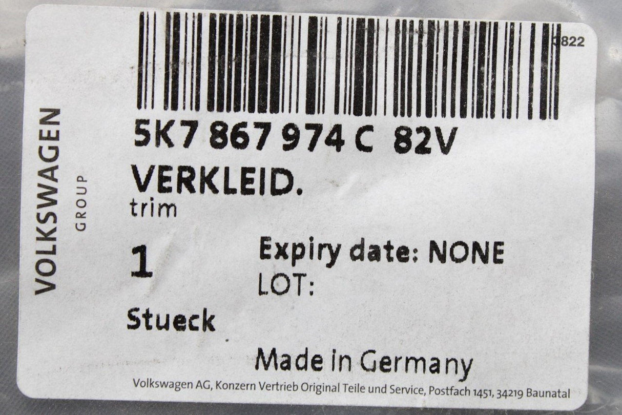 VW Golf Cabrio T-Roc Cabrio dashboard window frame trim 5K7867974C 82V