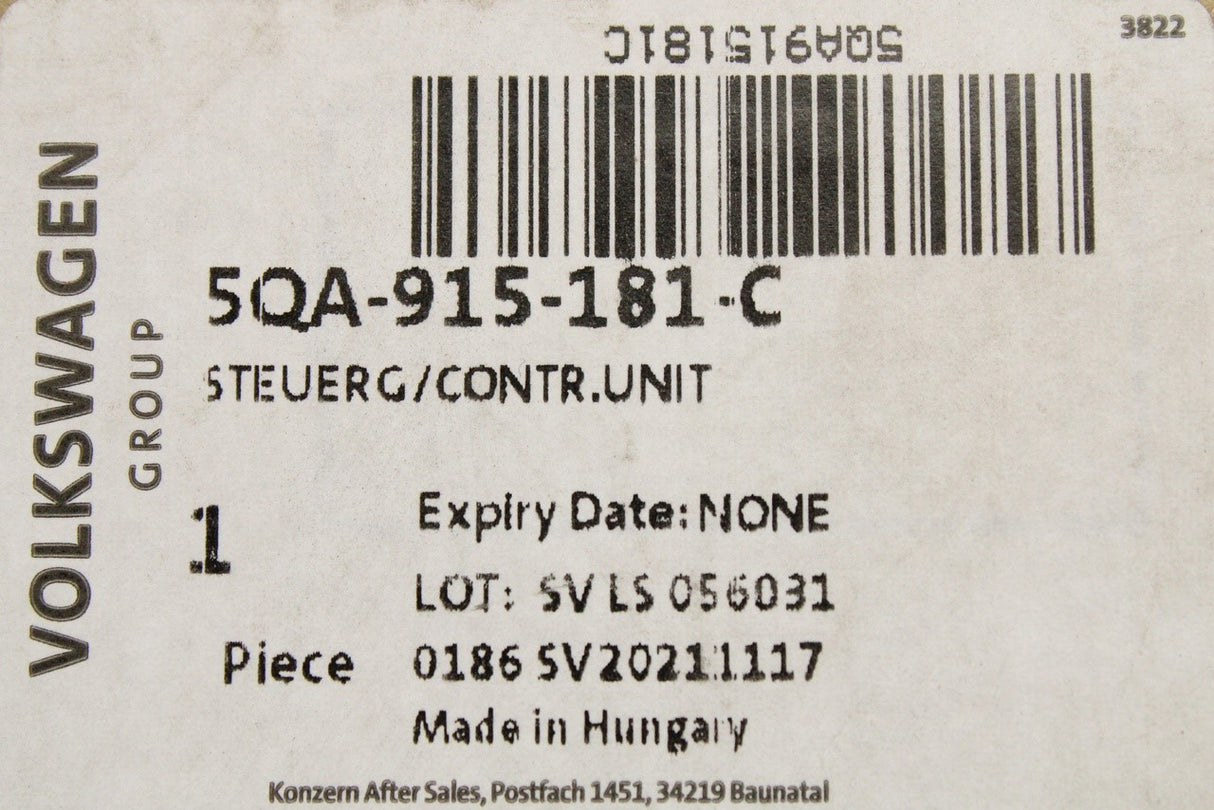 VW Tiguan Audi Q3 Skoda SEAT battery control unit cable 5QA915181C