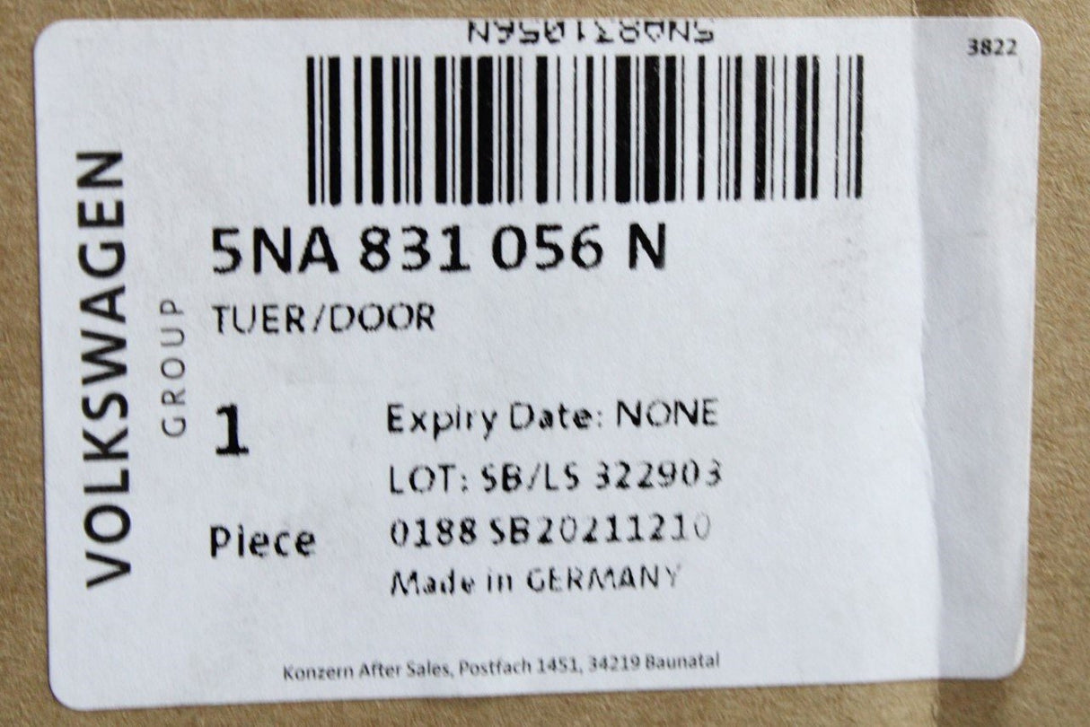 VW Tiguan SEAT Tarraco 2016-Onward front right door (primed) 5NA831056N