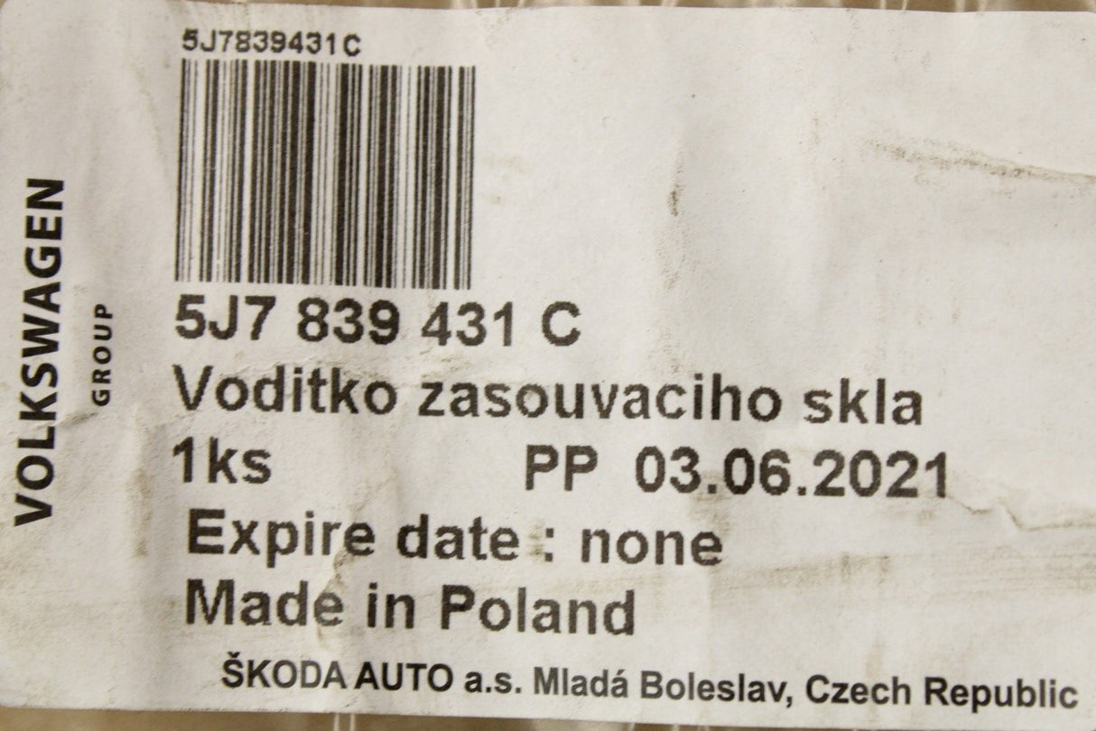 Skoda Roomster 2006-2015 rear sliding window guide (left) 5J7839431C