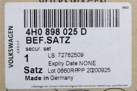 Audi Q7 2016-on 2 seat bench fasteners kit (rear) 4H0898025D