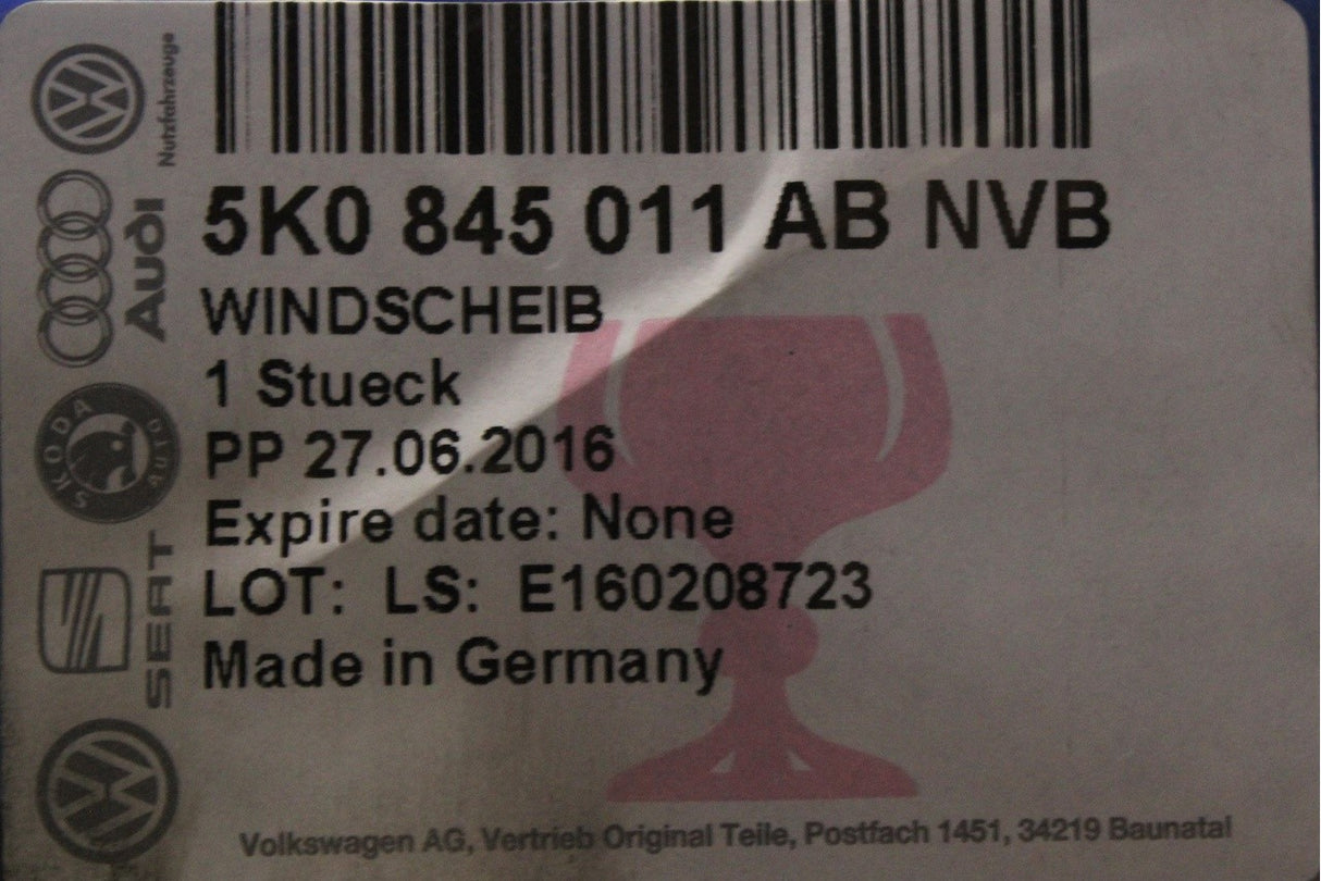 VW Golf MK6 2009-13 front windscreen glass 5K0845011AB NVB