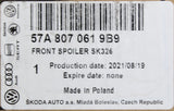 Skoda Karoq 2018-on front bumper lower spoiler trim 57A807061 9B9