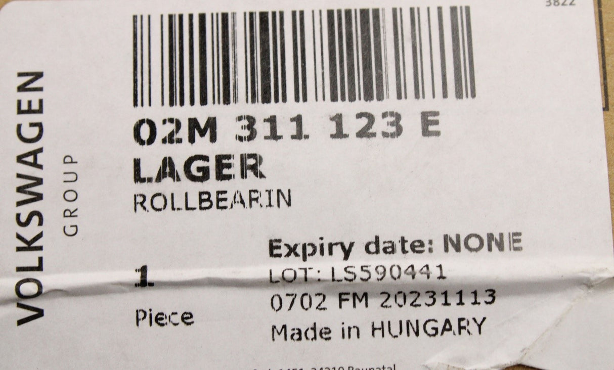VW Audi Skoda SEAT 2012-on taper roller bearing (MQ350/500) 02M311123E