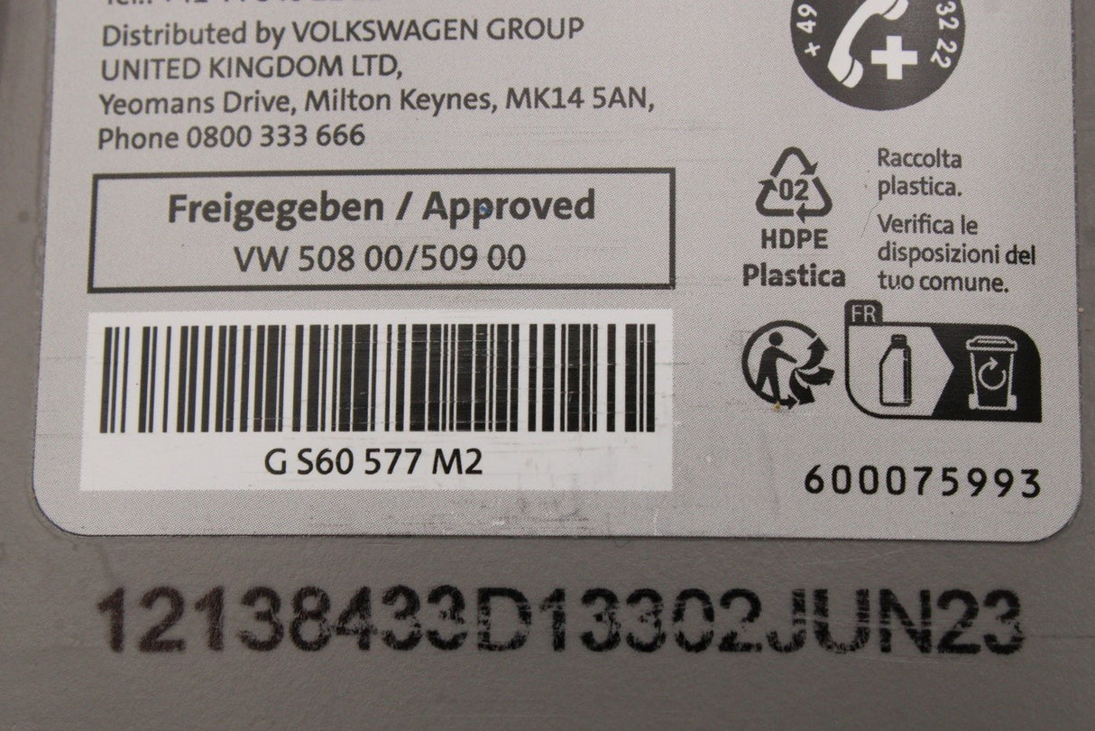 VW Audi Skoda SEAT CUPRA Longlife IV FE 0W-20 engine oil (1L) GS60577M2