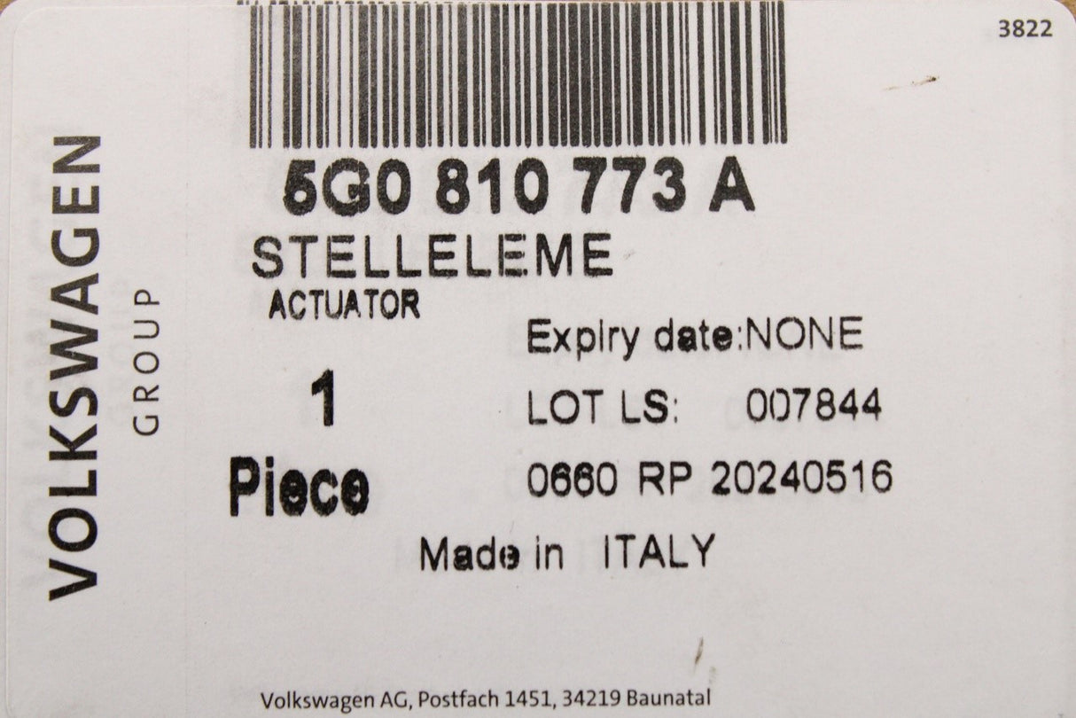 VW Golf MK7.5 Multivan 2017-on fuel filler flap actuator 5G0810773A