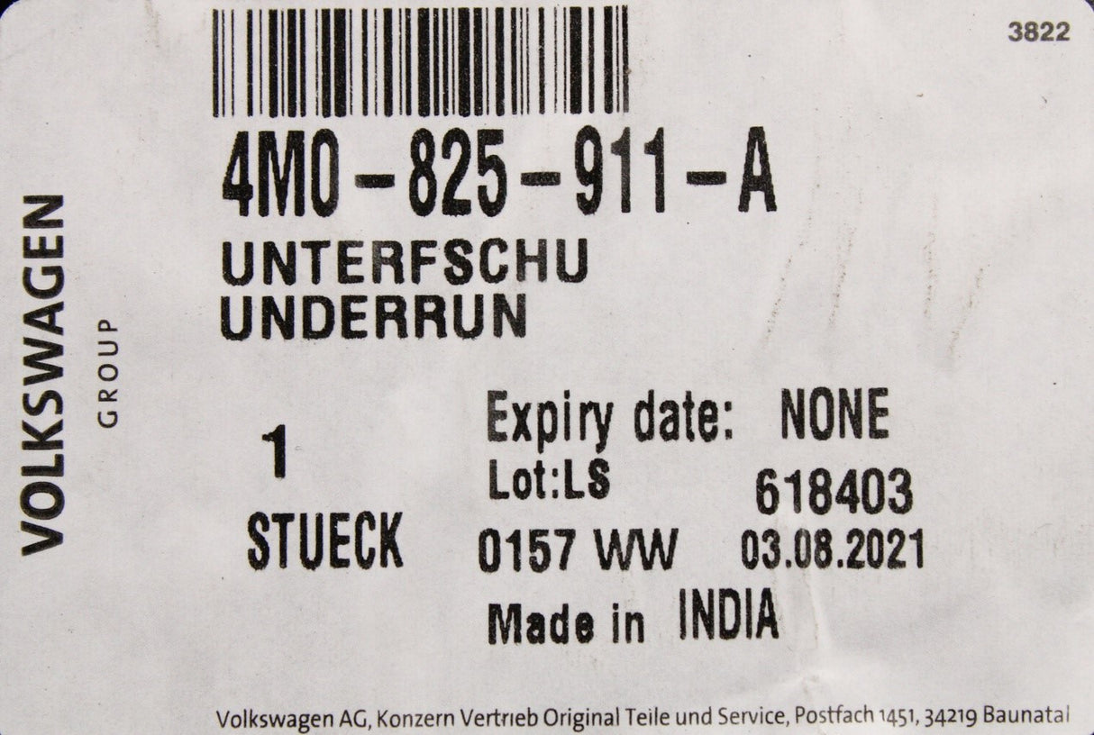 VW Touareg Audi Q7 Q8 underbody protection plate (left outer) 4M0825911A
