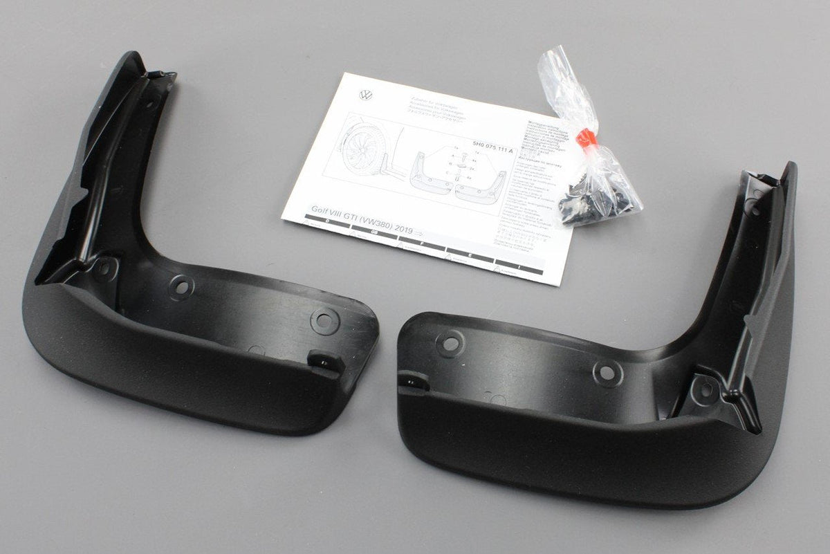VW Golf MK8 GTI GTD GTE accessory mud flaps set (front) 5H0075111A, view 1
