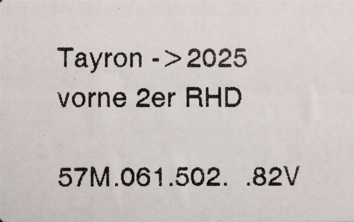 VW Tayron 2025-on RHD all weather floor mats (front) 57M061502 82V