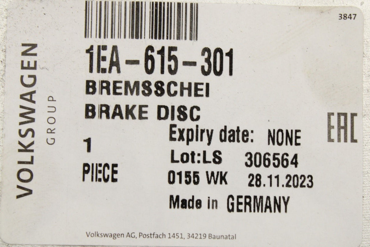 VW ID.3 2020-on CUPRA Born 2022-on brake discs (front) 1EA615301