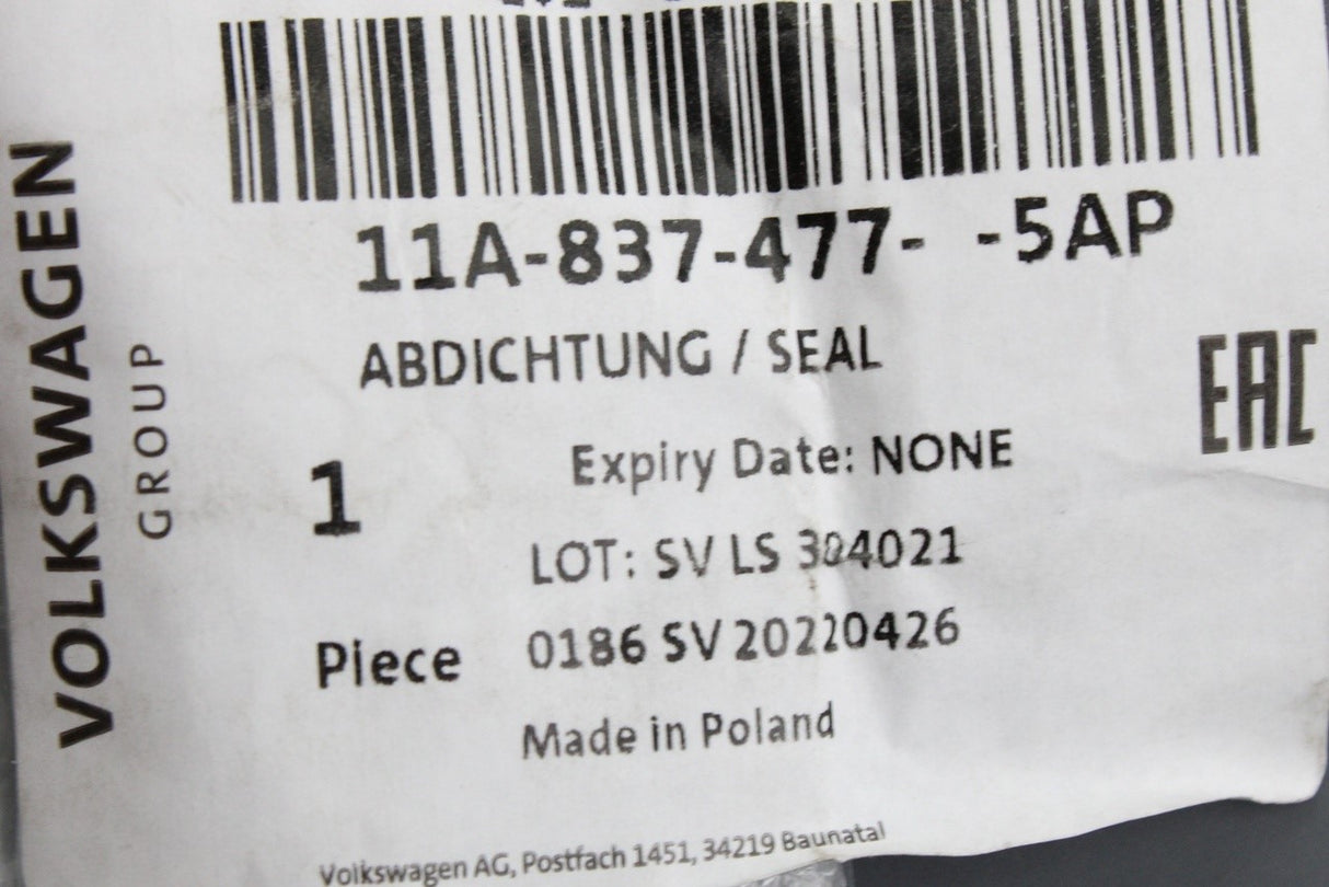 VW ID.4 ID.5 2021-on front window aperture seal (left) 11A837477 5AP