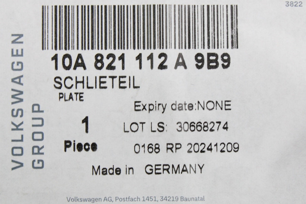 VW ID.3 2020-on front inner wing trim (right) 10A821112A 9B9