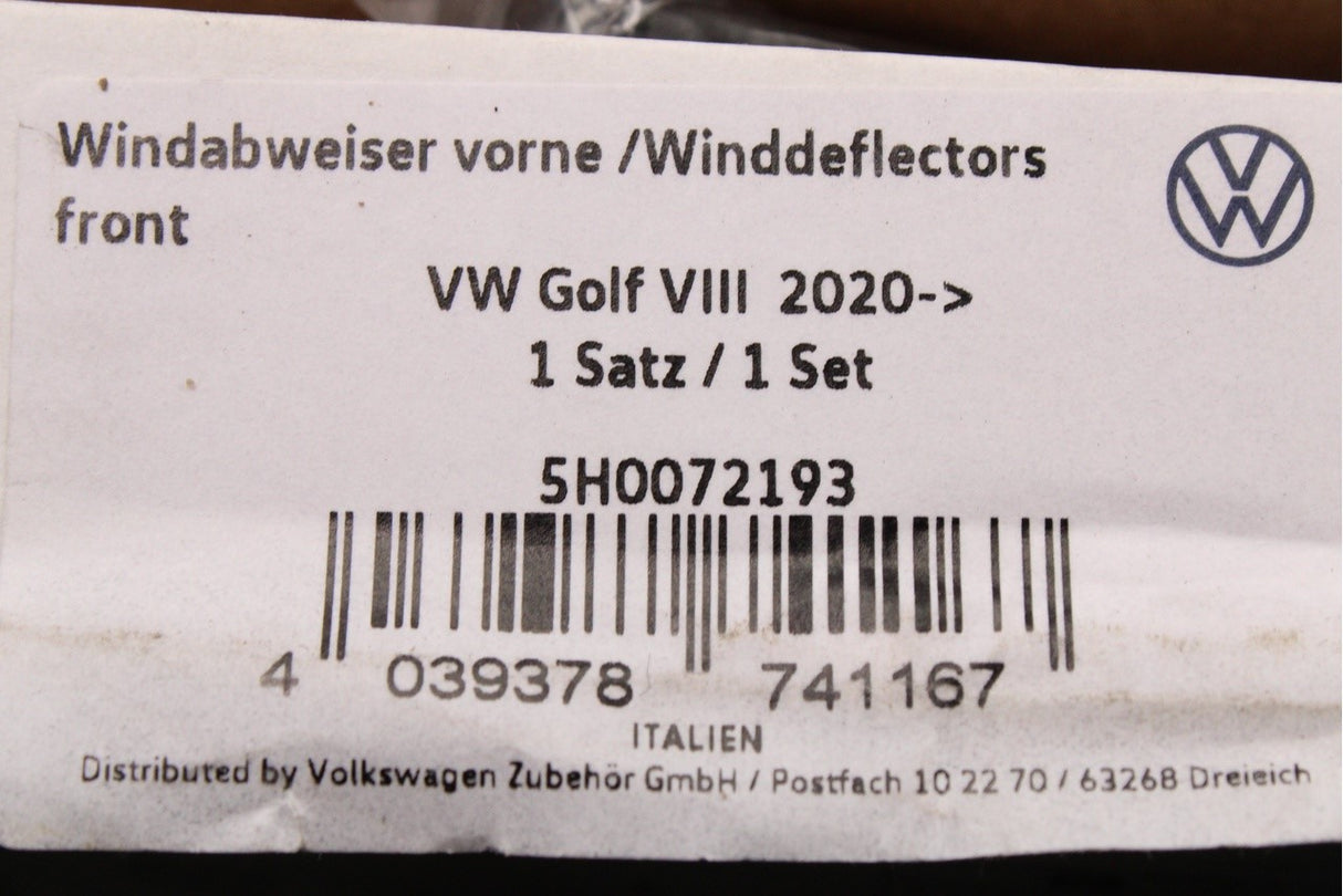 VW Golf MK8 2020-on smoke grey door wind deflectors (front) 5H0072193