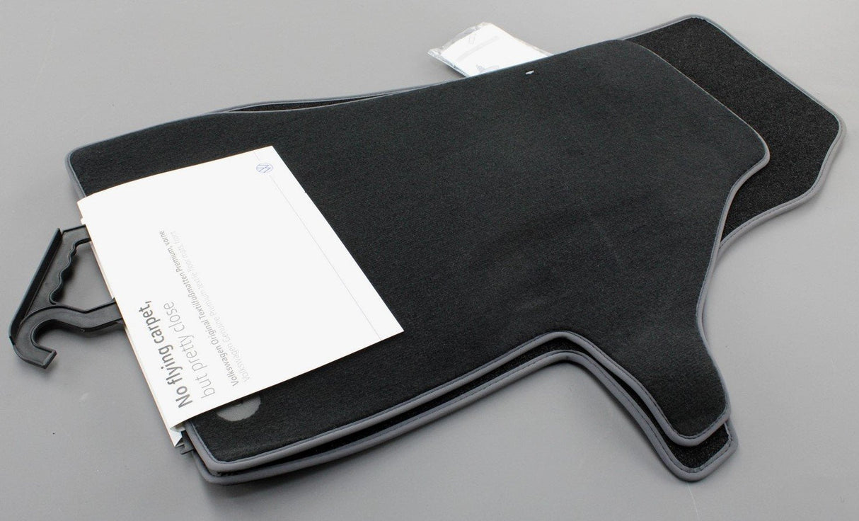 VW Transporter T6.1 2020-On Front floor mats (Black/Grey) 7L2061275 WGK