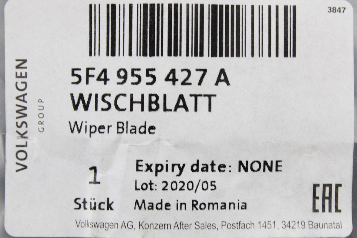 SEAT Leon 5F 2013-20 rear screen wiper blade (5 door only) 5F4955427A