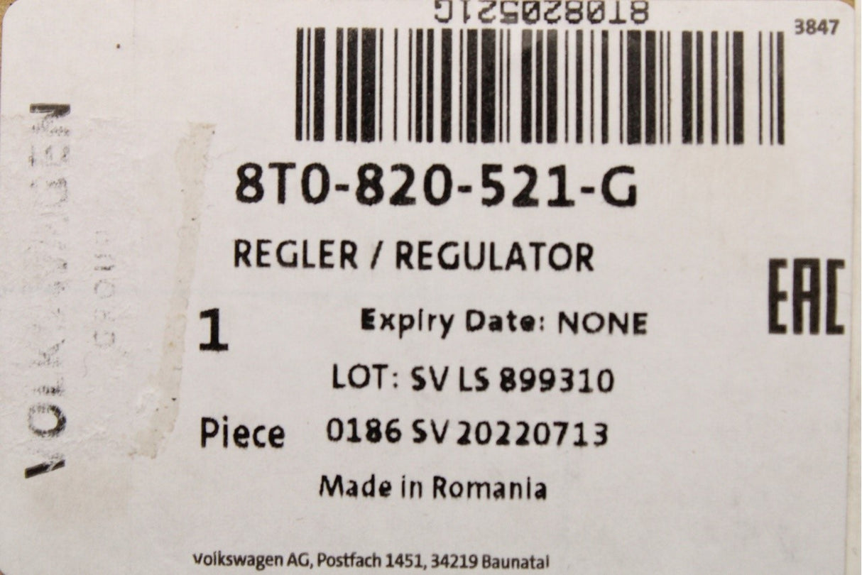 Audi A4 S4 RS4 A5 S5 RS5 Q5 heater fan control resistor 8T0820521G