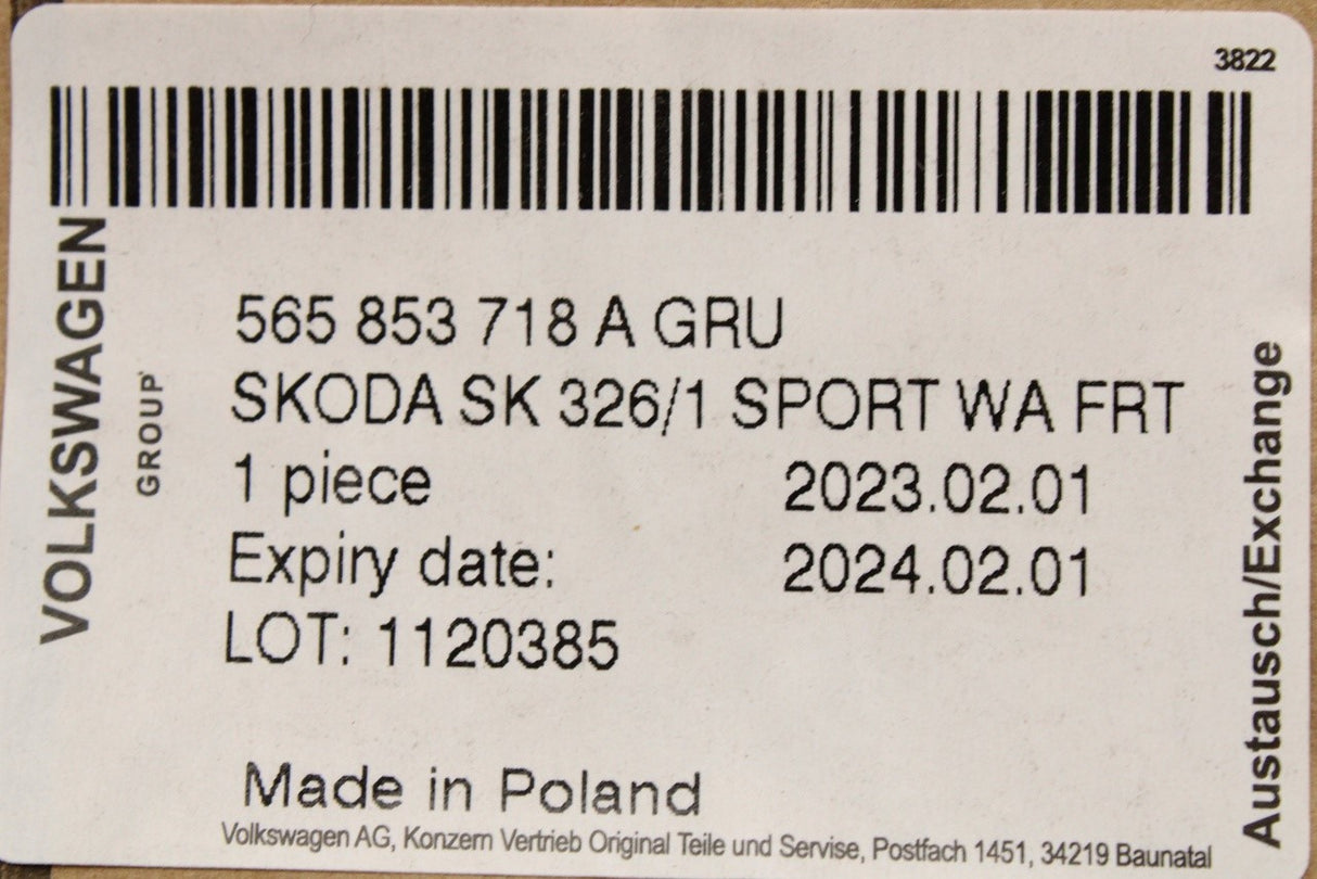 Skoda Kodiaq 2017-24 wheel arch trim (front right) 565853718A GRU