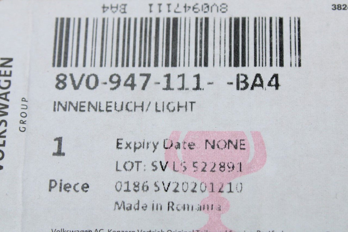 Audi A3 S3 RS3 8V 2017-20 interior reading light (rear) 8V0947111 BA4