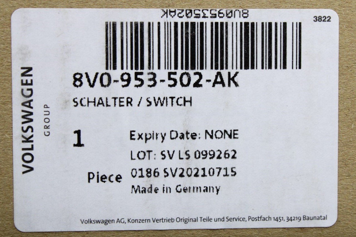 Audi Q2 2017-on steering column stalk switches (cruise con) 8V0953502AK