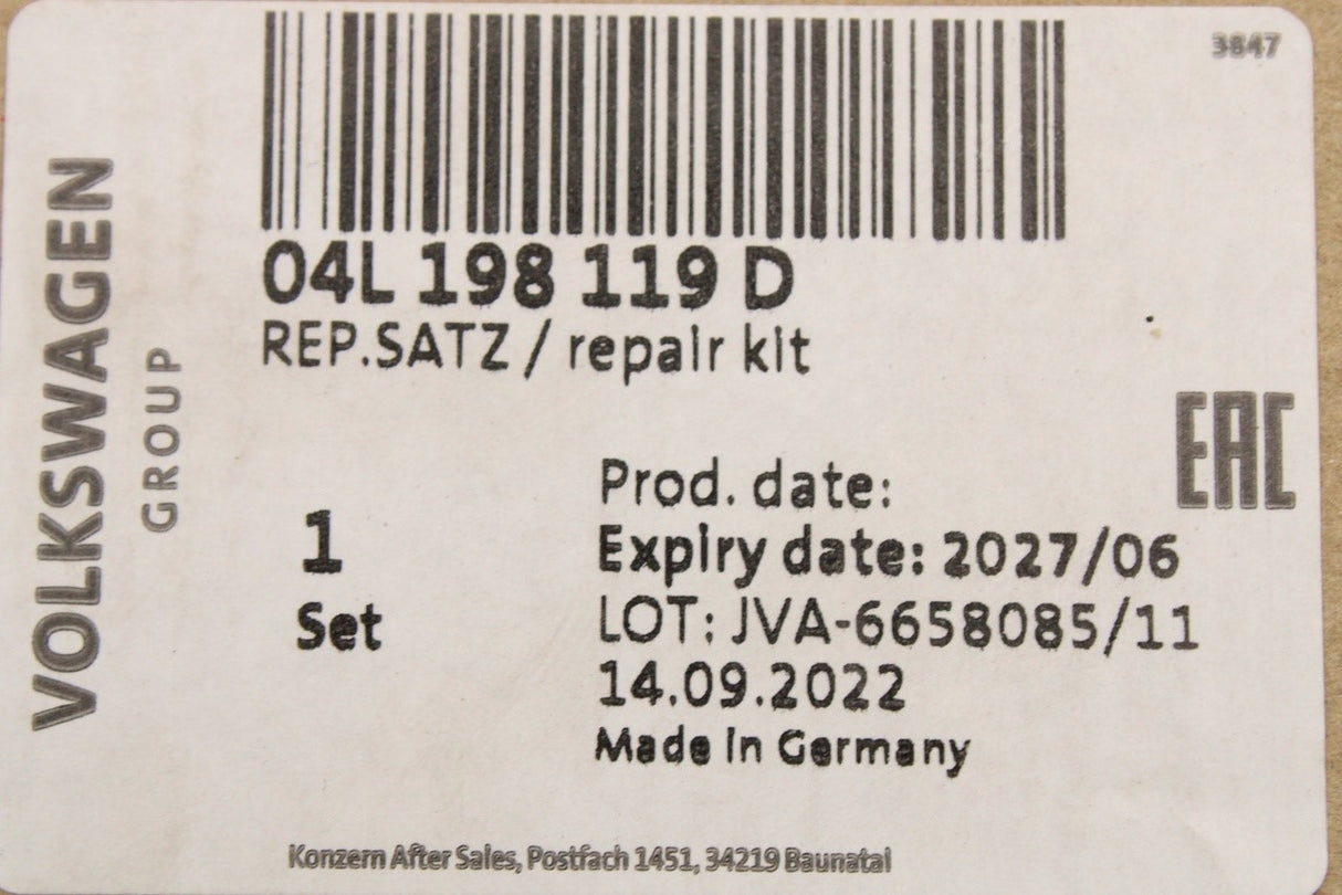 VW Audi Skoda SEAT 1.6 2.0 TDI cambelt timing belt kit 04L198119D