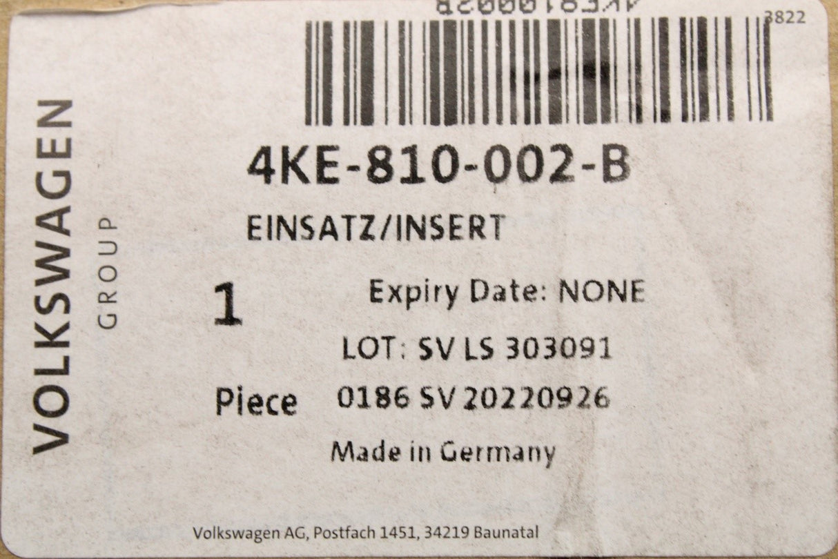 Audi e-tron 19-on right charging socket insert (RHD) 4KE810002B