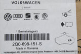 VW Polo AW 2018-on Audi A1 2019-on front brake pads 2Q0698151S