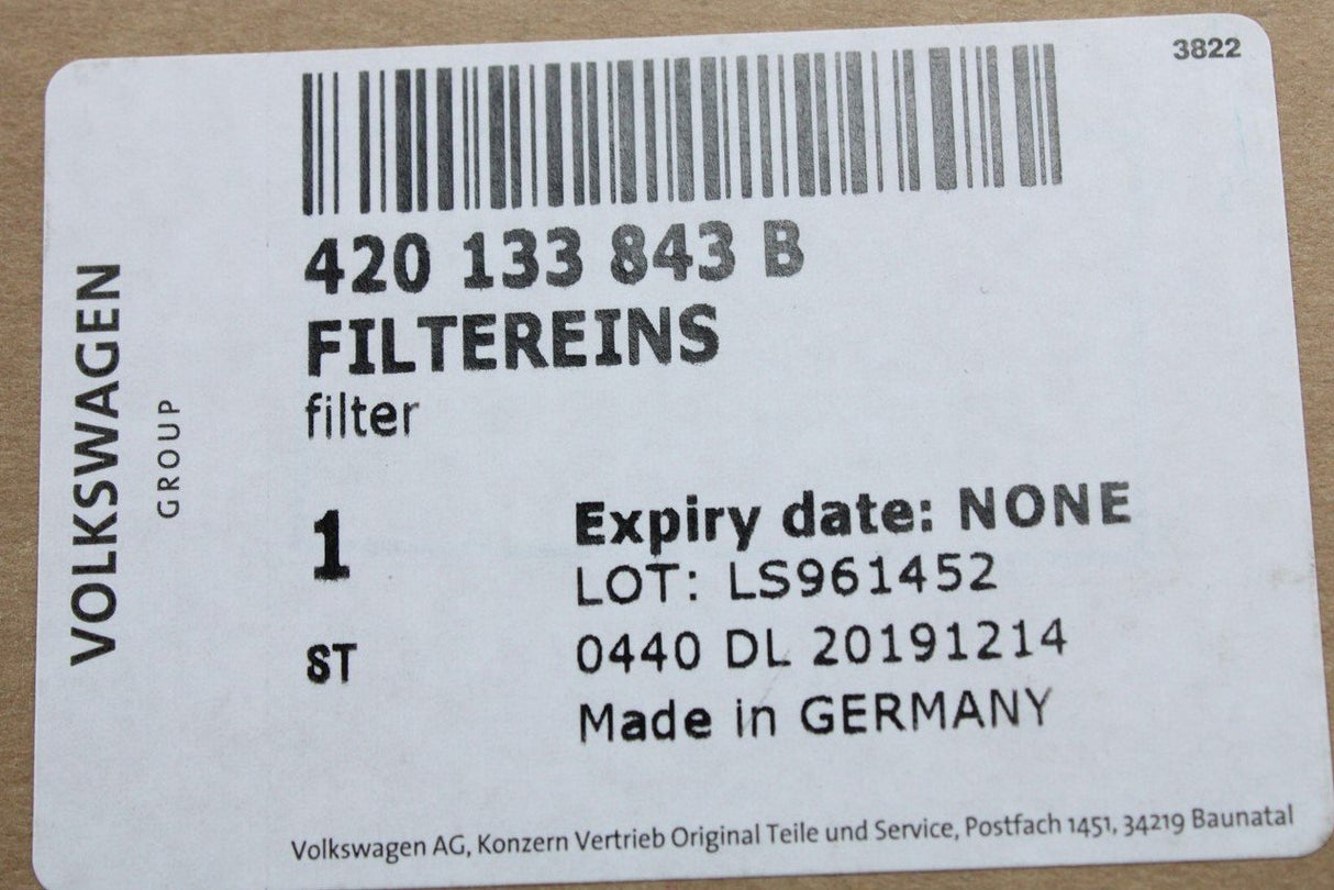 Audi R8 2007-2015 V8 4.2 litre air filter element x1 420133843B