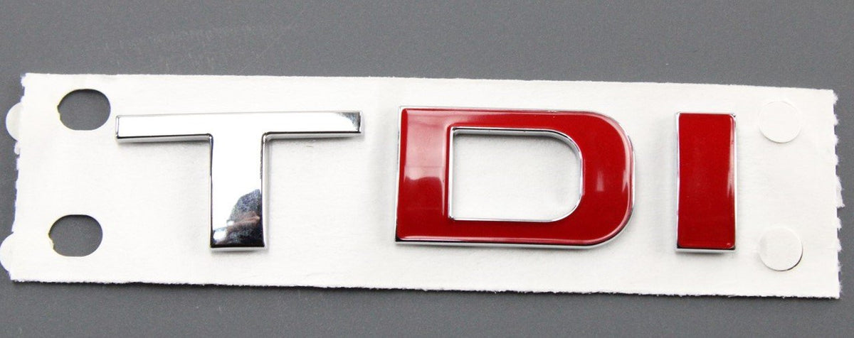 SEAT rear TDI badge (chrome/red) 1M6853687K GQF, view 1