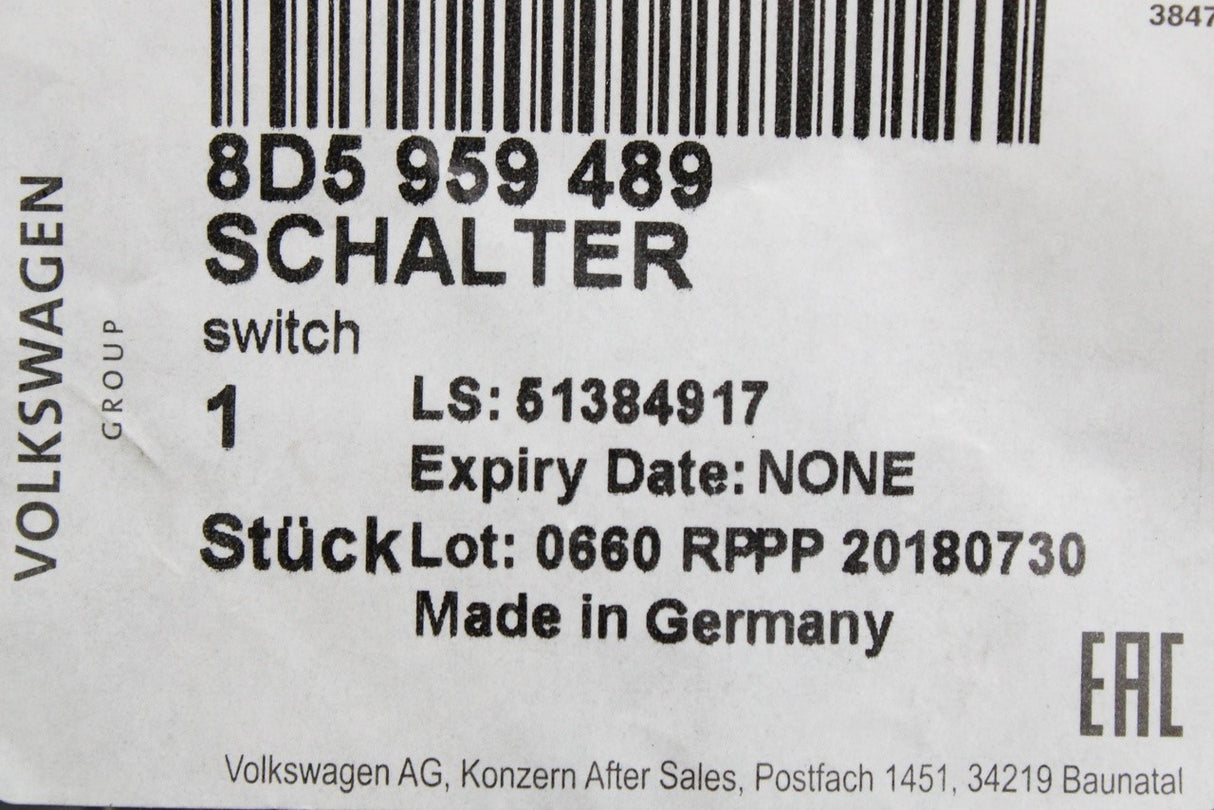 VW Polo 9N3 Bora Audi A3 8L Skoda SEAT boot lid micro-switch 8D5959489